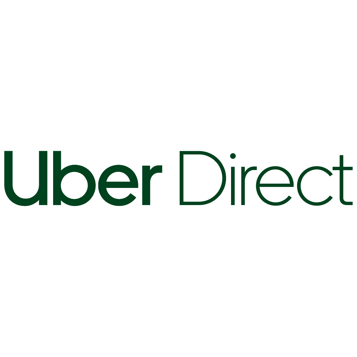 Logotipo de Uber Direct en color verde bosque sobre fondo transparente